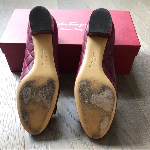 Vara Bow Pump Shoe - Burgundy/Quilted - Picture 5 of 5